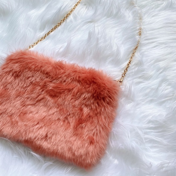 Pink Fluffy Crossbody Bag - Picture 1 of 5